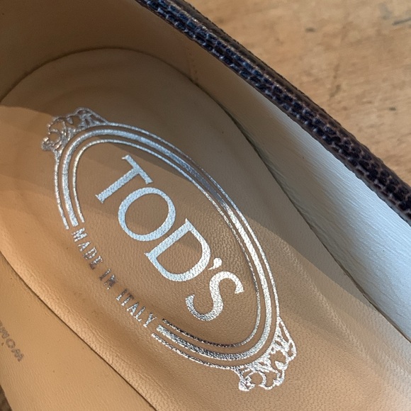 Tod’s Leather Driving Moc Tassel Ballerina Loafer  Flat Snake texture - Picture 7 of 9